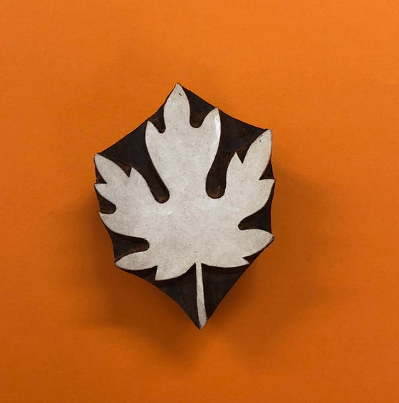 Indian Wooden Printing Block - Large Maple Leaf