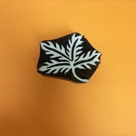 Indian Wooden Printing Block - Small Fern Leaf