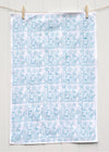 Hand block printed Cotton Tea Towel, printed using a traditional indian wooden printing block