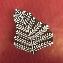  Indian Wooden Printing Block - Fern Heart