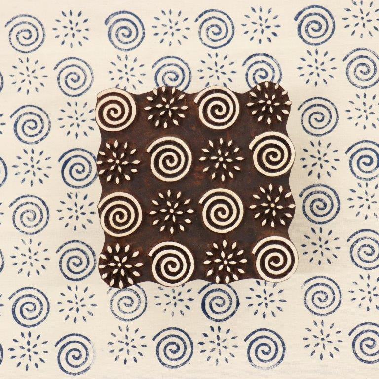 Traditional Printing Block- Swirls & Starburst – The Indian Block Print Co.