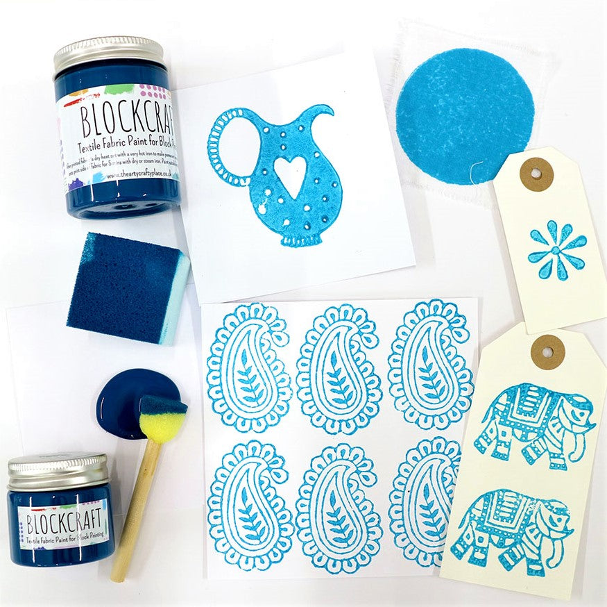 Turquoise Fabric Paint The Indian Block Print Co.