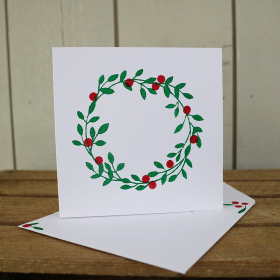 Block Printing Kit - Wreath & Berries Christmas Cards