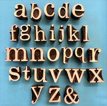  Indian Wooden Block Set - Alphabet Fancy Lowercase