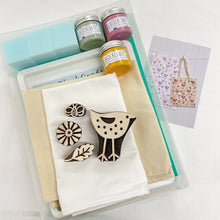  Complete Block Printing Kit- Bird, Leaf & Flower