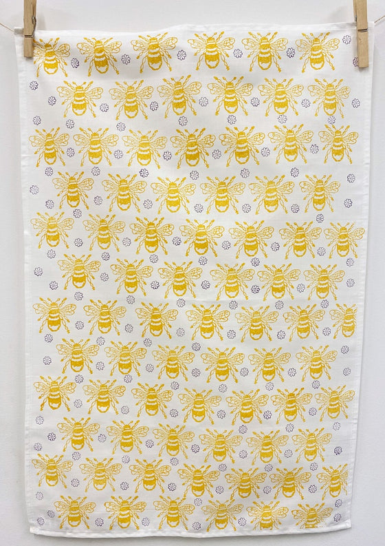 Indian Block Printing Kit - Yellow Bee Tea Towels