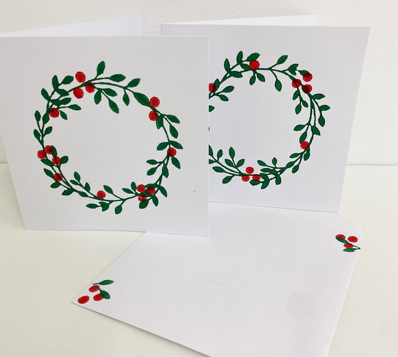 Block Printing Kit - Wreath & Berries Christmas Cards