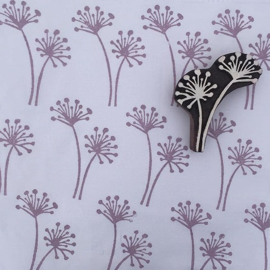 Indian Wooden Printing Block - Allium Seedhead