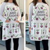 Hand block printed fabric apron, block printing in oxfordshire