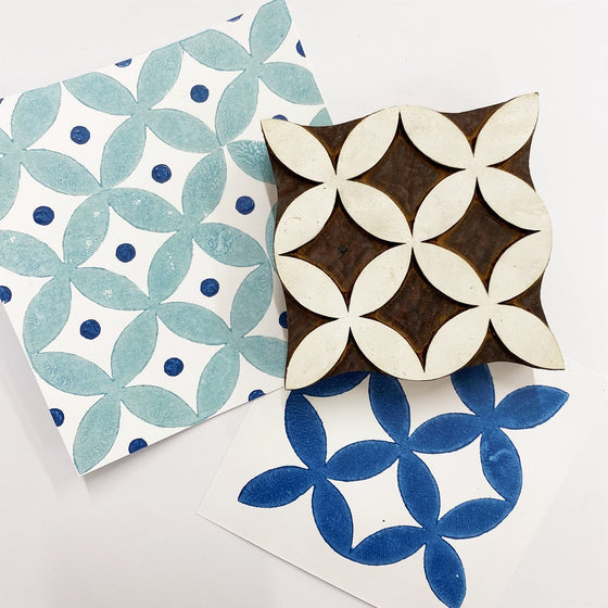 Indian Wooden Printing Block - Petal Repeat