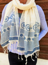 Indian Block Printing Kit - Blues Organic Scarf