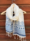 Indian Block Printing Kit - Blues Organic Scarf