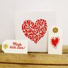 Indian Wooden Printing Block - Filigree Love Heart