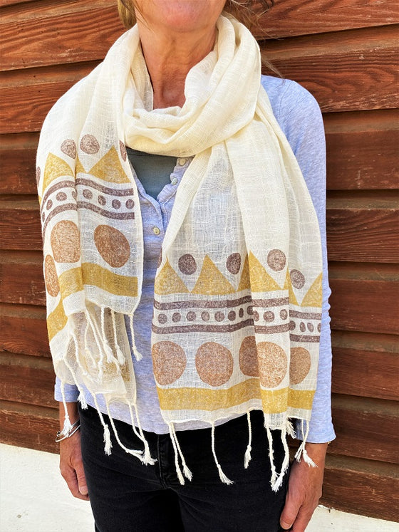 Indian Block Printing Kit - Rustic Organic Scarf