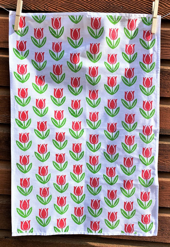 Indian Block Printing Kit - Red Tulip Tea Towels