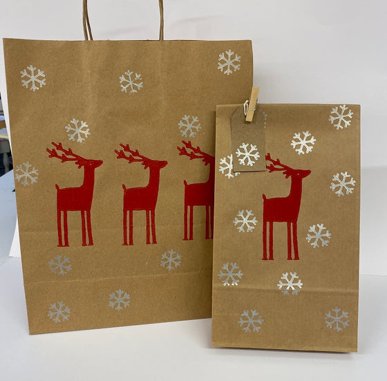 Pack of 5 Brown Paper Bags with Handles