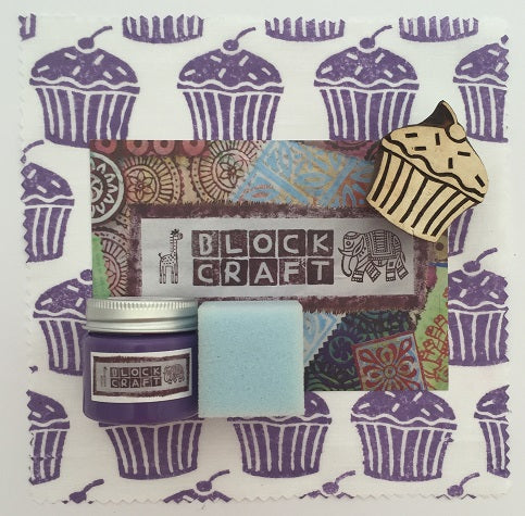 Indian Block Printing Kit - Lavender Cupcake
