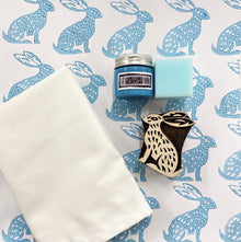 Indian Block Printing Kit - Sitting Hare Tea Towels