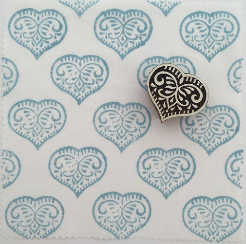 Indian Block Printing Kit - Detailed Heart