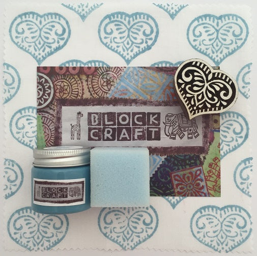 Indian Block Printing Kit - Detailed Heart