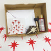 Indian Block Printing Kit - Red Dotty Star Christmas Cards
