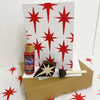 Indian Block Printing Kit - Red Dotty Star Christmas Cards