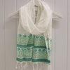 Indian Block Printing Kit - Sage Patterned Jaipur Scarf