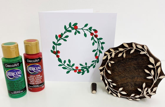 Block Printing Kit - Wreath & Berries Christmas Cards
