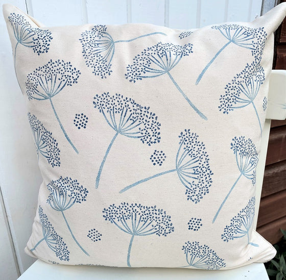 Indian Block Printing Kit - Cow Parsley Cushion Cover