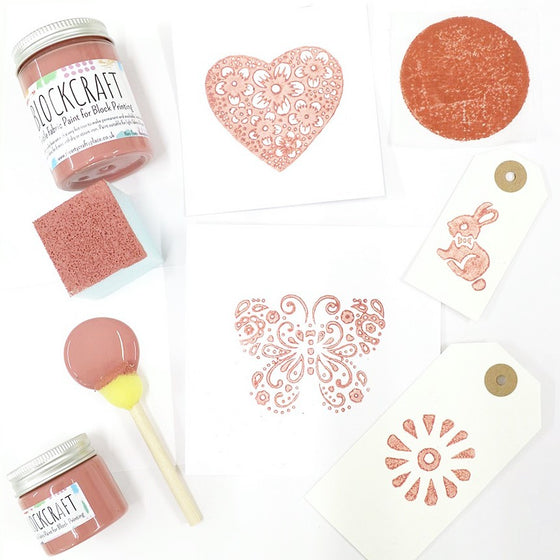 Coral fabric paint for block printing