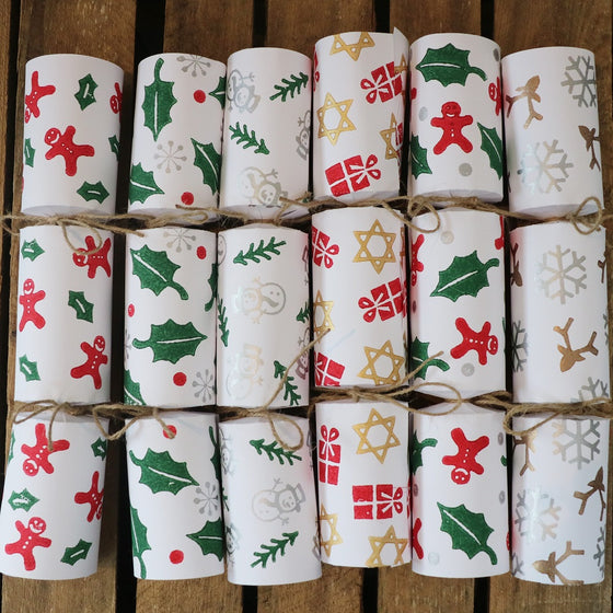 Indian Block Printing Kit - White Christmas Crackers
