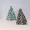Indian Wooden Printing Block - Curls & Stars Christmas Tree