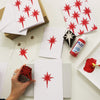 Indian Block Printing Kit - Red Dotty Star Christmas Cards
