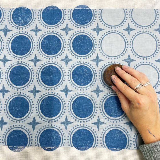 Indian Wooden Printing Blocks - Dotty Circle Tile