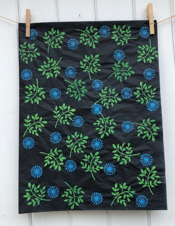 Indian Wooden Printing Block - 17-Point Seedhead