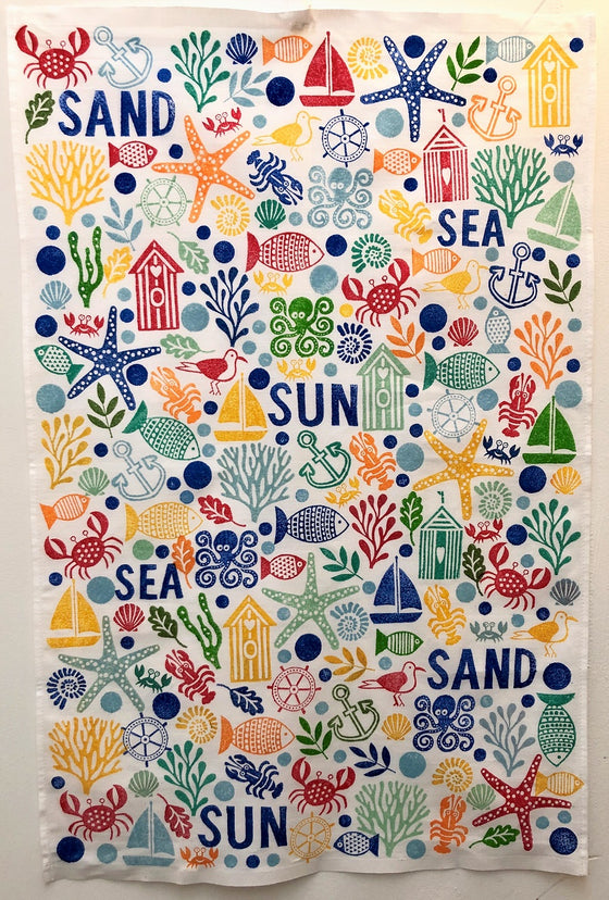 Sand, Sea, Sun Text Printing Blocks