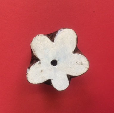 Indian Wooden Printing Block - Small Funky Flower B