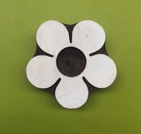 Indian Wooden Printing Block - Large Simple flower