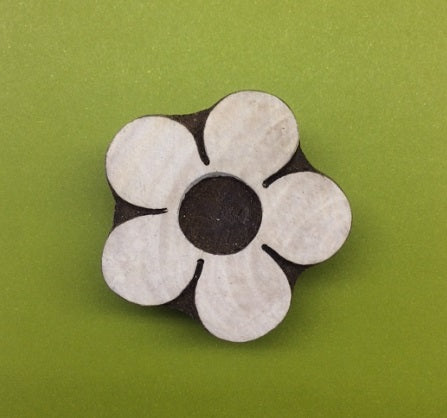 Indian Wooden Printing Block - Medium Simple flower