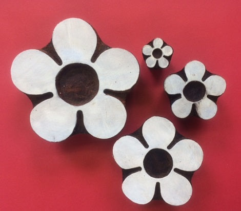 Indian Wooden Block Set - Simple Flowers