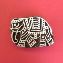  Indian Wooden Printing Block - Small Walking Elephant