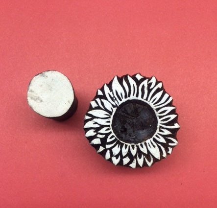 Indian Wooden Printing Block - Sunflower
