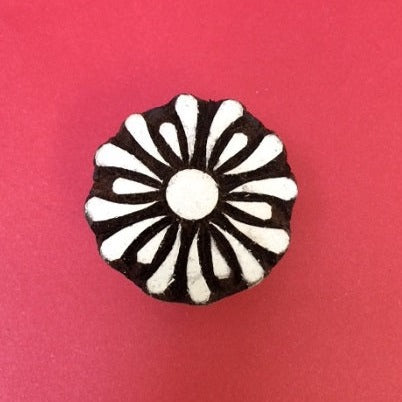 Indian Wooden Printing Block - Wavy Flower