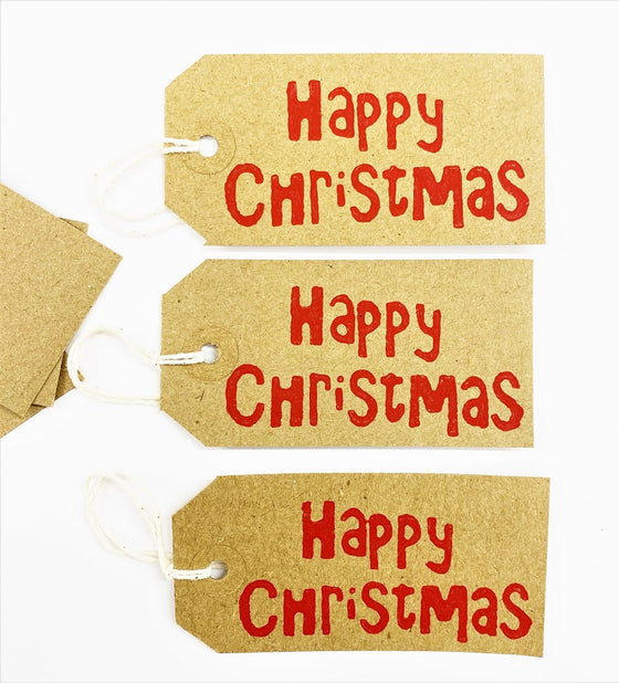 Indian Block Printing Kit - Happy Christmas Gift Tags