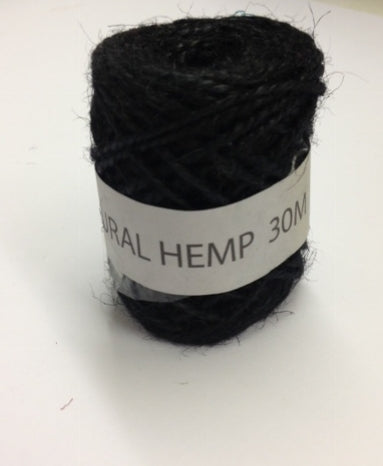 Natural Hemp String - 30m Black