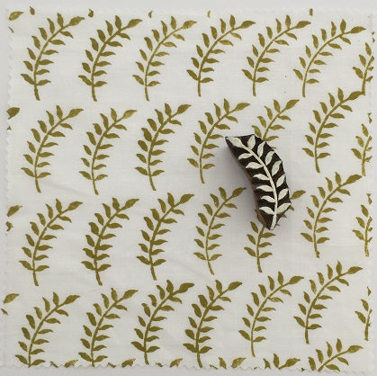 Indian Wooden Printing Block - Twisted Leaf Stem