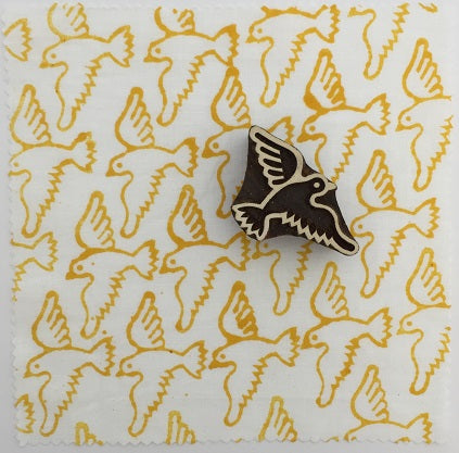 Indian Wooden Printing Block - Flying Bird Outline