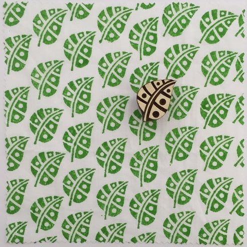 Indian Wooden Printing Block - Mini Leaf