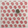 Hand block printed fabric in a spiky flower design