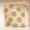 Indian Block Printing Kit - Violet Flower Drawstring Bag
